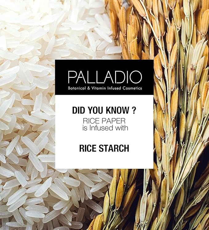 Palladio Rice Paper Facial Tissues for Oily Skin, Face Blotting Sheets Made from Natural Rice, Oil Absorbing Paper with Rice Powder, 2 Sided, Instant Results, Translucent, 40 Count, Pack of 6-BrightBean Baby