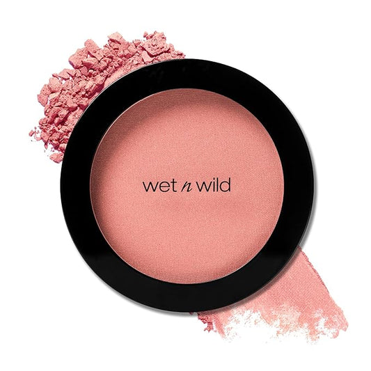 wet n wild Color Icon Blush, Effortless Glow & Seamless Blend infused with Luxuriously Smooth Jojoba Oil, Sheer Finish with a Matte Natural Glow, Cruelty-Free & Vegan - Pinch Me Pink-BrightBean Baby