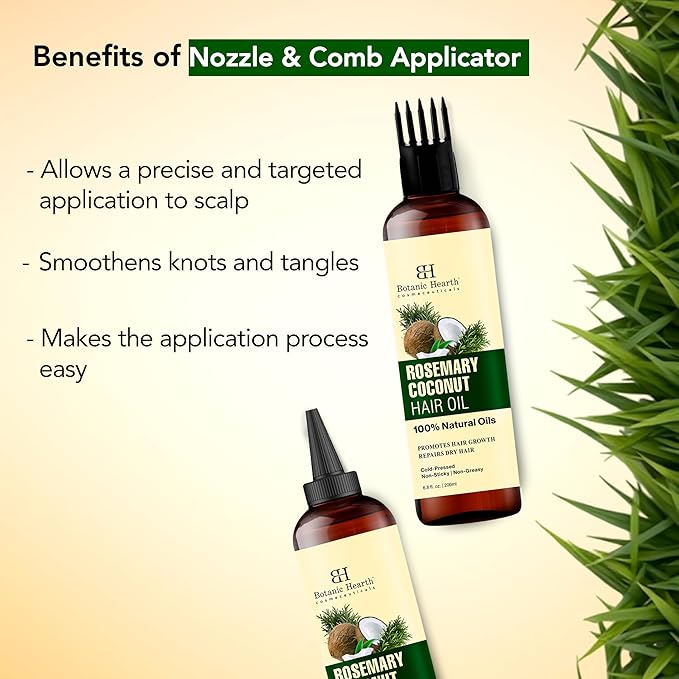 Botanic Hearth Rosemary, Coconut & Avocado Oil For Hair Growth (6.7 fl oz) Infused with Rosemary, Coconut, Biotin|Hair Oil Repairs Damaged Hair, Strengthening, Healthier Hair, Moisturizing- Hair Tonic-BrightBean Baby