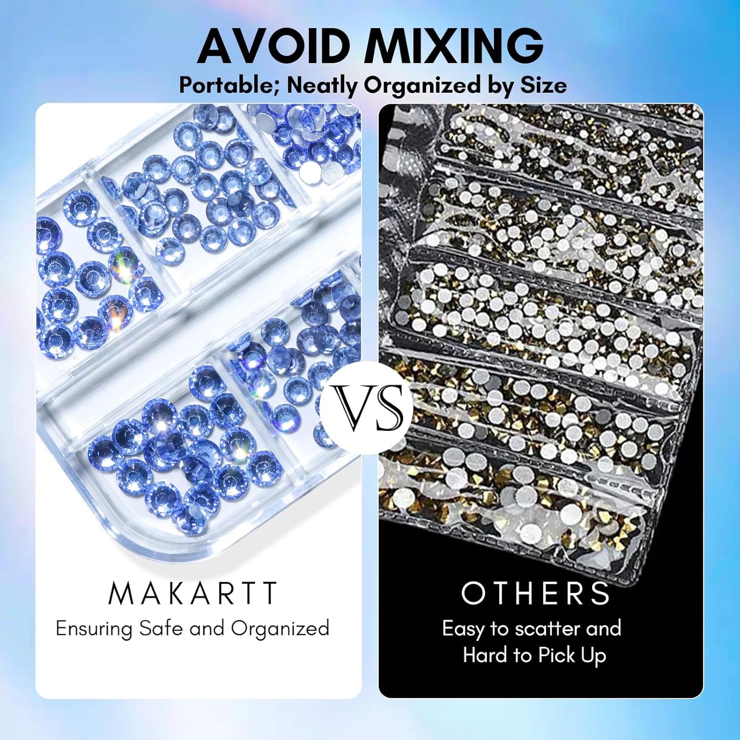 Makartt Blue Nail Rhinestones Flatback Rhinestones Multi-Size Round Crystal Glass Nail Charms Diamonds Nail Jewels for DIY Crafts Makeup Nail Art Supplies Accessories Christmas Gift-BrightBean Baby