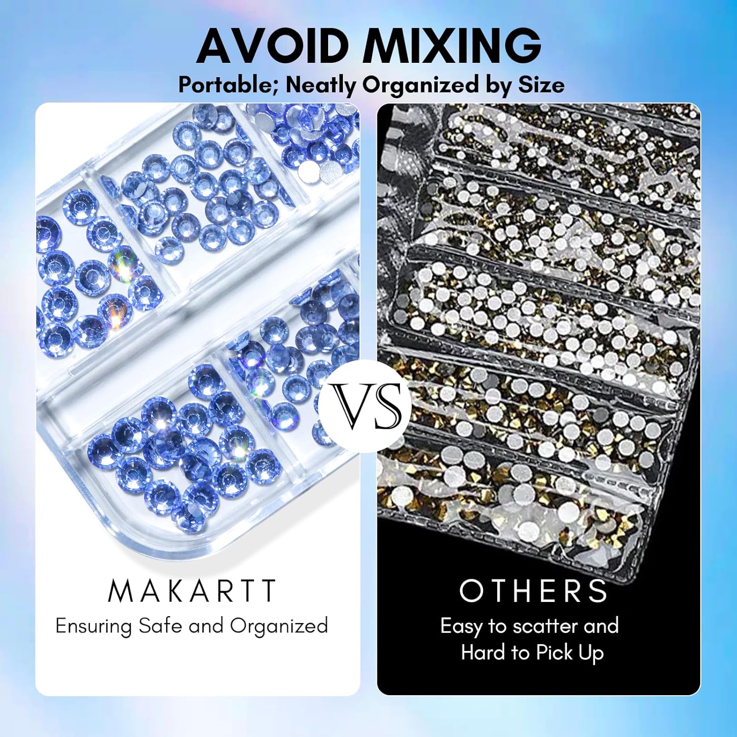 Makartt Blue Nail Rhinestones Flatback Rhinestones Multi-Size Round Crystal Glass Nail Charms Diamonds Nail Jewels for DIY Crafts Makeup Nail Art Supplies Accessories Christmas Gift-BrightBean Baby