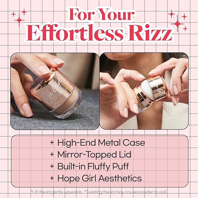 Hope Girl 3D Powder Blusher 0.17oz | Skin-Loving Korean Mini Blush for Cheeks and Eye Makeup w/Allantoin | K Beauty Cool Toned Vibrant Sunkissed Fine Powder Makeup Blush Cosmetics (#01 Sexy Rose)-BrightBean Baby