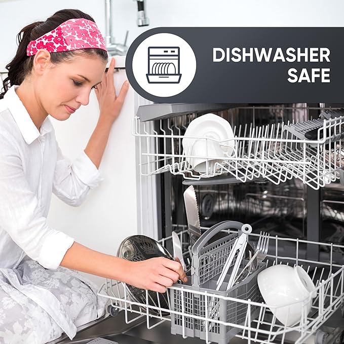 9 Inch Kitchen Tongs, Cooking Tongs with Silicone Tips and Stainless Steel Handle, Non Stick Heat Resistant Tongs for Cooking, Buffet, Salad Serving (9", White)