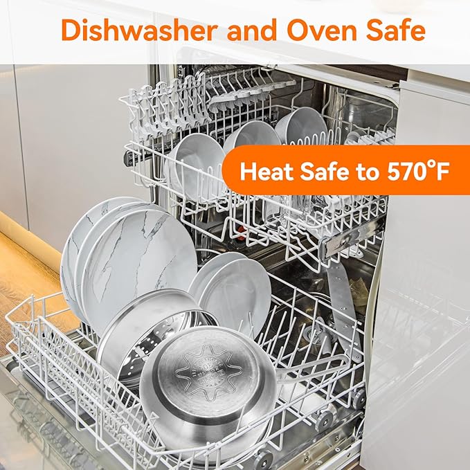 WANGYUANJI 2.5-Quart Stainless Steel Saucepan with Steamer Basket, 2-in-1 Pot & Steamer, Tri-Ply Base, Tempered Glass Lid, Induction Compatible