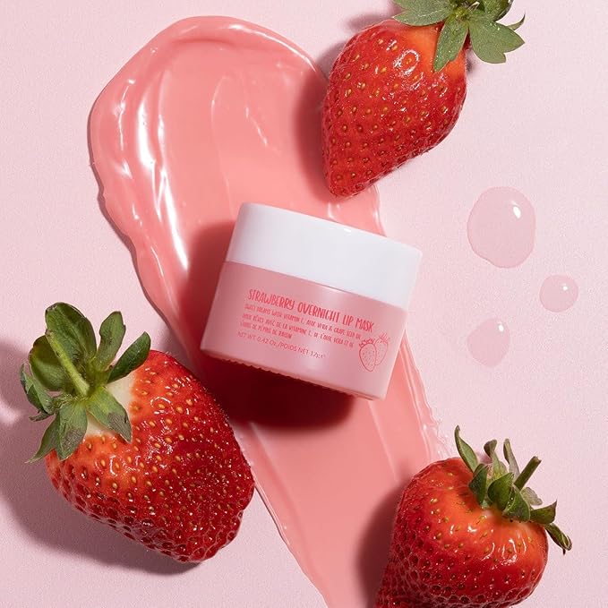 W7 Sweet Dreams Overnight Lip Mask Trio - Strawberry, Apple & Grapefruit Flavor 3 Pack - Vitamin E, Aloe Vera and Grape Seed Oil - For Hydrated, Full Looking & Irresistible Lips-BrightBean Baby