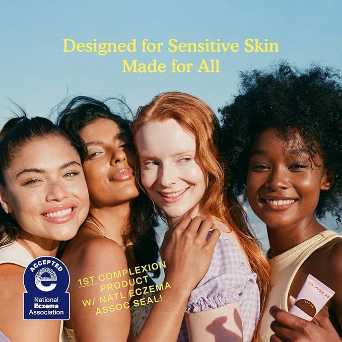 Tower 28 Beauty SunnyDays SPF 30 Tinted Mineral Sunscreen - For Sensitive Skin - 2-in-1 Facial Broad Spectrum UVA/UVB Protection + Foundation – Shade 55 TEMESCAL, 1 Fl Oz-BrightBean Baby