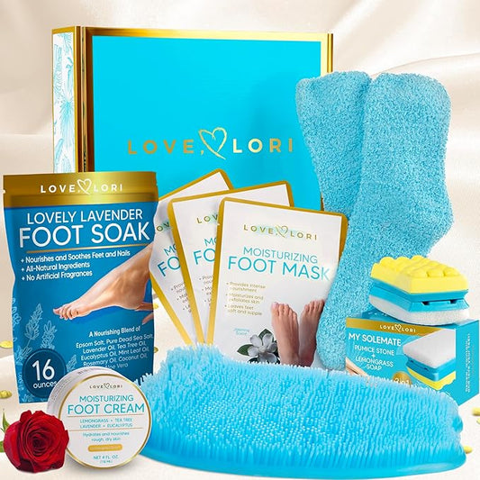 LOVE, LORI Foot Spa Kit, Foot Care Kit, Self Care Gifts for Women, 8 Piece Pedicure Kit, Great Valentine Day Gifts for Her, Gifts for Women, Spa Gifts-BrightBean Baby
