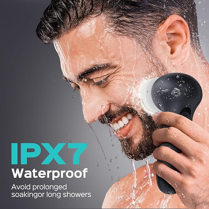 COSLUS Face Scrubber Facial Cleansing Brush: 2 Speed Adjustable Face Cleansing Brush for Sensitive Skin, Beard Care - Deep Cleansing & Gentle Exfoliating, Portable for Travel & Shower, for Men Teens-BrightBean Baby