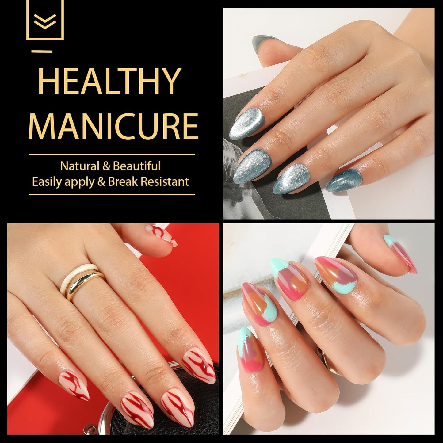 UNA GELLA Almond Nail Tips, Pre-shape Short Almond Gel Nail Tips 240Pcs Full Cover Soft Gel Fake Nails No C Curve Press On Nails For Women Girl At Home DIY Salon with Box 12 Sizes-BrightBean Baby