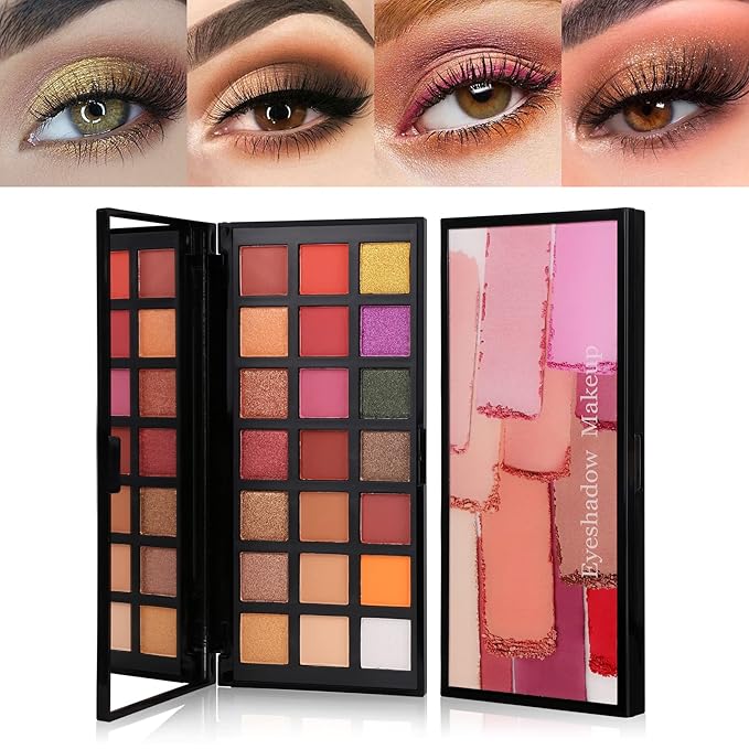 Matte Eyeshadow Palette, Nude Eyeshadow Palette Makeup Set, Matte Shimmer High Pigmented Blending Powder Velvet Texture Eye Shadow Kit-BrightBean Baby