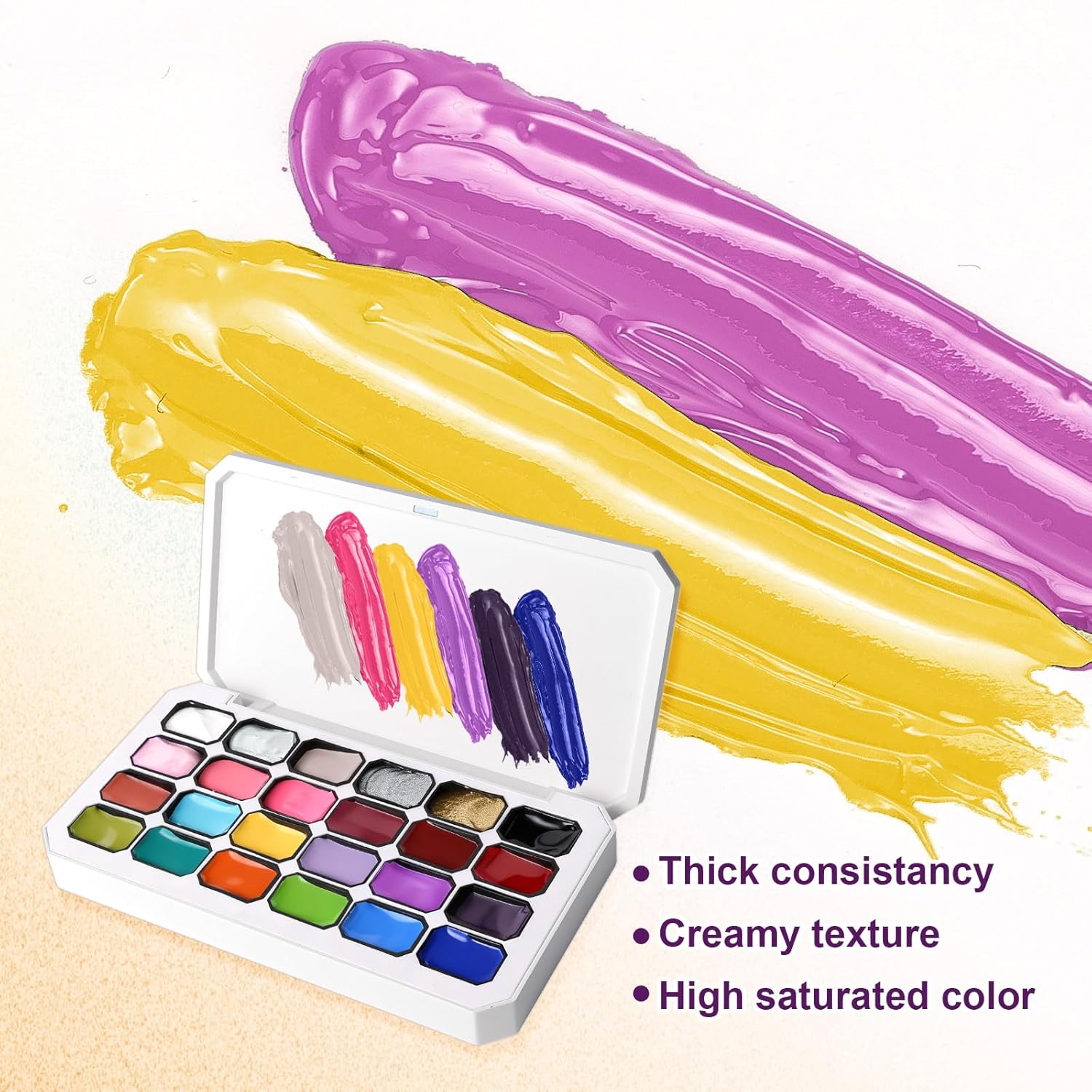 Gradient Painting Gel, 12 Gliter Colors Ombre Gel Nail Polish for Pigment Pat Silver&Gold Aura Nails, French Manicure DIY Nail Art Long-lasting No-wipe Palette26-BrightBean Baby