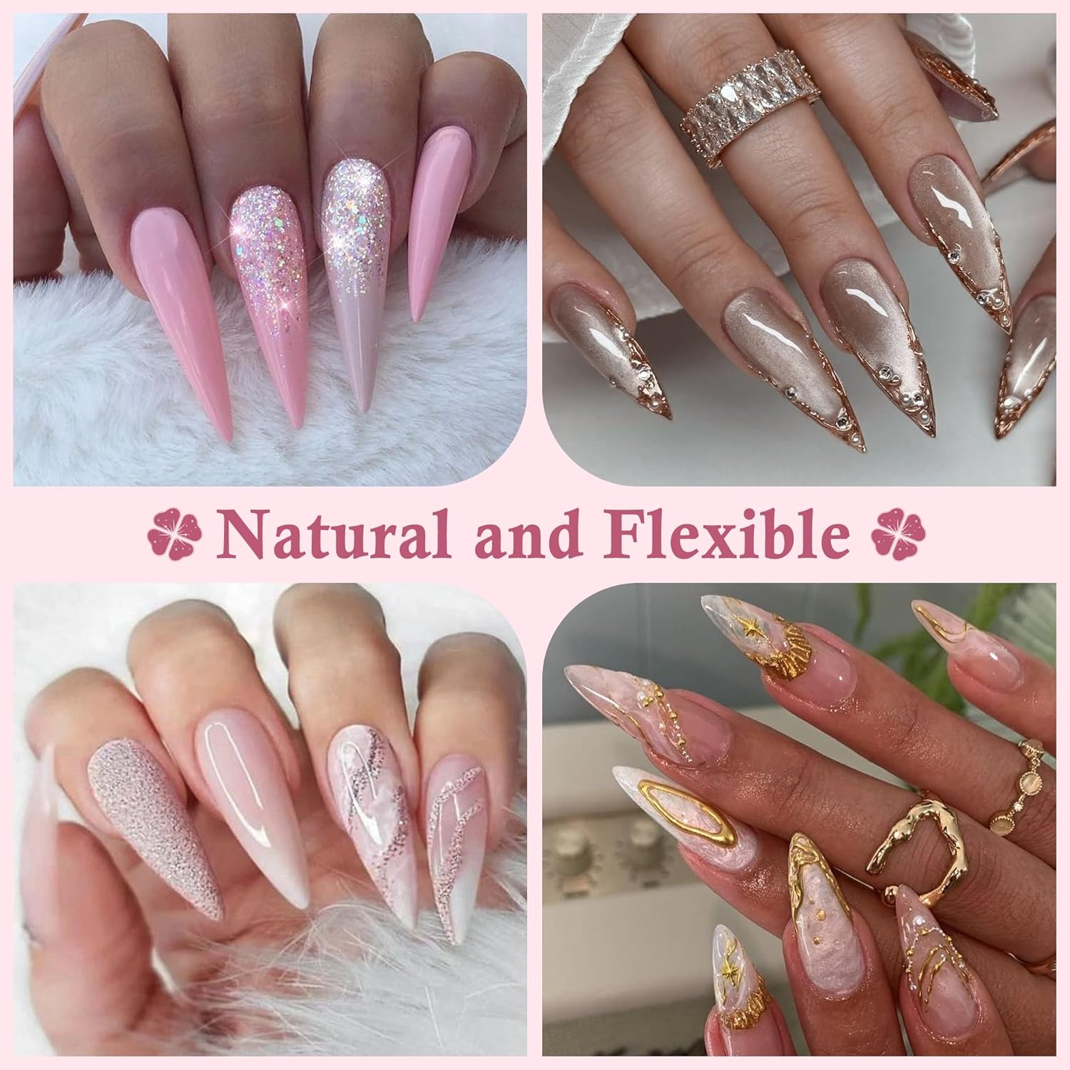 Long Amond Nail Tips: 504pcs Stiletto Gel Nails Tips Half Matte Full Cover Clear False Fake Nails for DIY Nail Art Press On Nails Acrylic Extensions 12 Sizes-BrightBean Baby