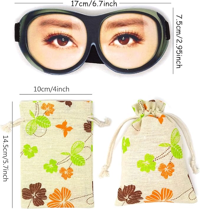 Honbay 3D Funny Eyeshade Soft Sleep Eye Mask with Adjustable Head Strap for Travel, Game, Party, Rest, Sleeping (Woman)-BrightBean Baby