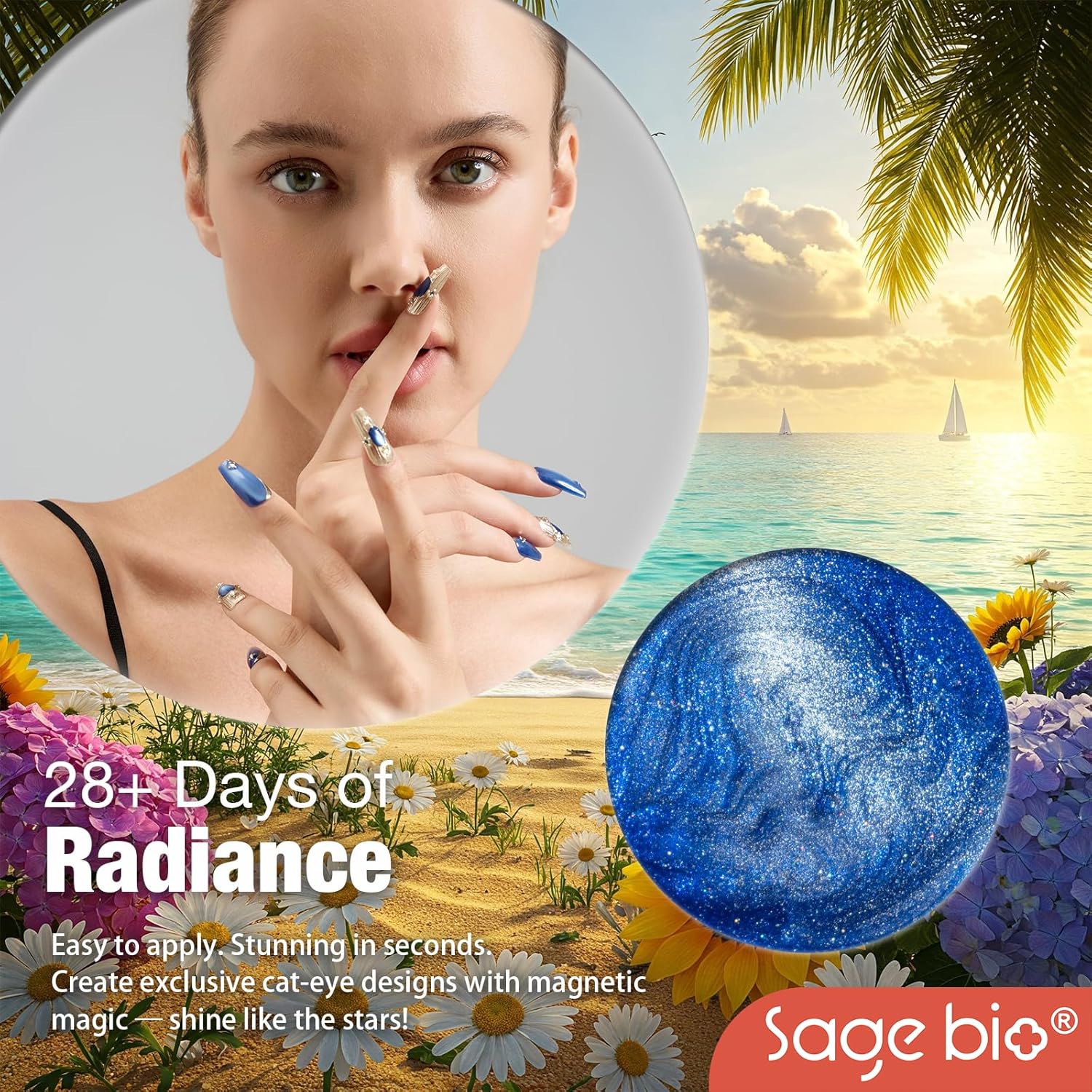 Cat Eye Gel Nail Polish, 15ml Magnetic Gel, High-Gloss Finish, Long-Lasting, DIY Manicure Kit with Magnet Stick, Stunning 3D Magnetic Effect, 05-BrightBean Baby