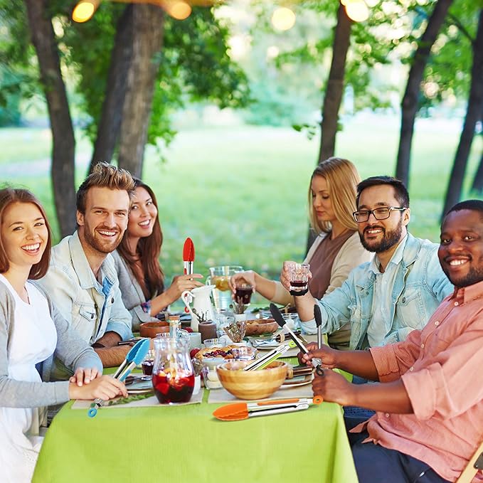 Mudder 5 Pcs Mini Silicone Kitchen Tongs 7 Inch Small Serving Food Tongs with Silicone Tips Christmas Party Supplies for Cooking, BBQ, Salad, Grilling and Frying(Multi)