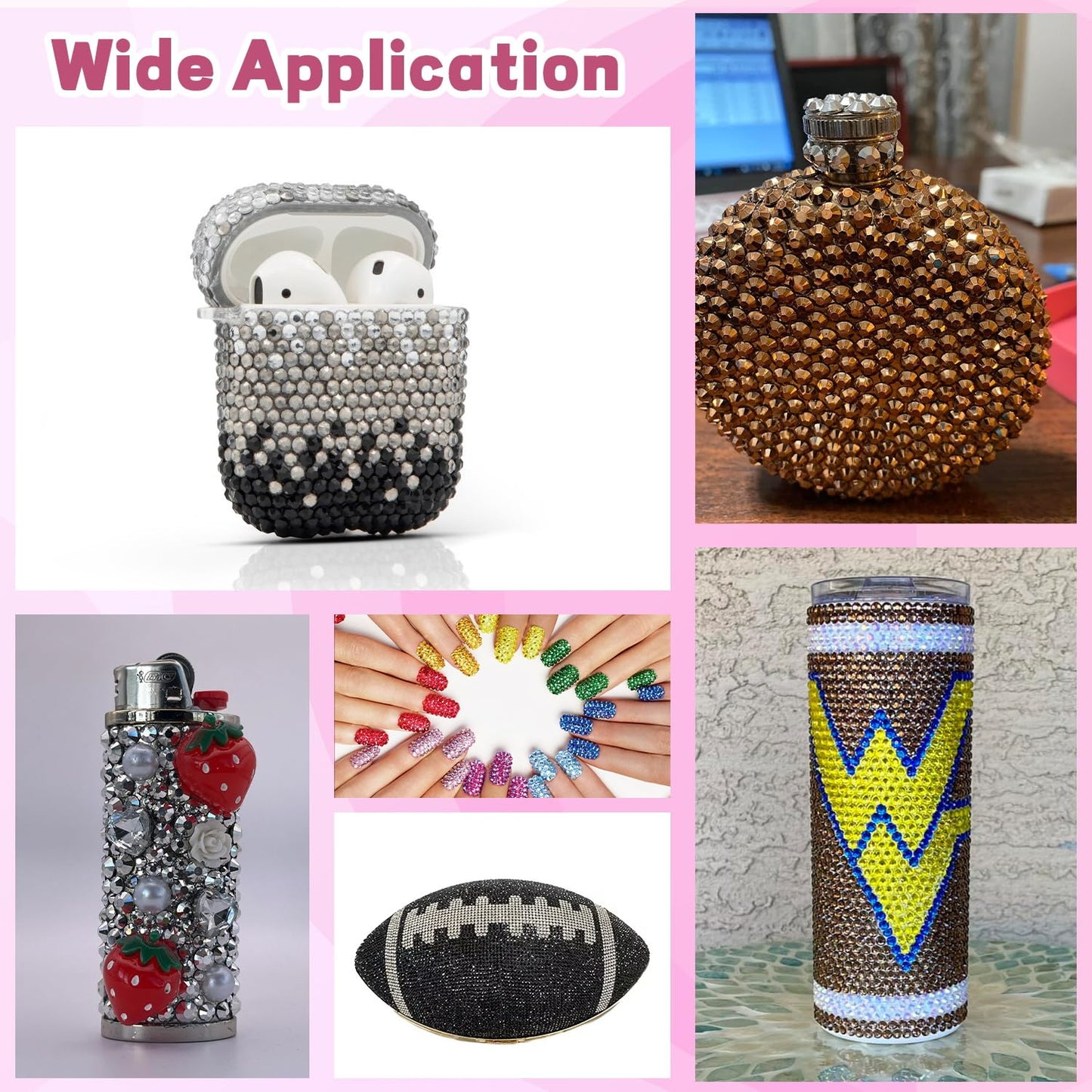 20000Pcs Metallic Rhinestones for Bedazzling with 1Pcs B7000 Jewelry Glue, Resin Rhinestones for Crafting Crafts DIY, Bedazzler Kit Gems for Clothing Shoes Tumblers Nail Art Assorted Size 3/4/5/6mm-BrightBean Baby