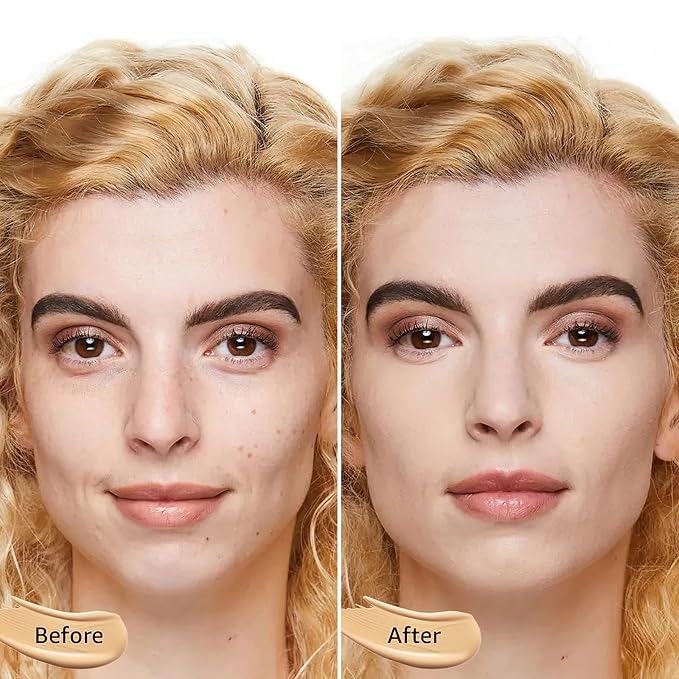 Mushroom Head Air Cushion CC Cream - Oil Control & Moisturizing Concealer Makeup Base, Brighten Long - Lasting Even Color Correcting Concealer Full Coverage for All Skin Types (Ivory)-BrightBean Baby