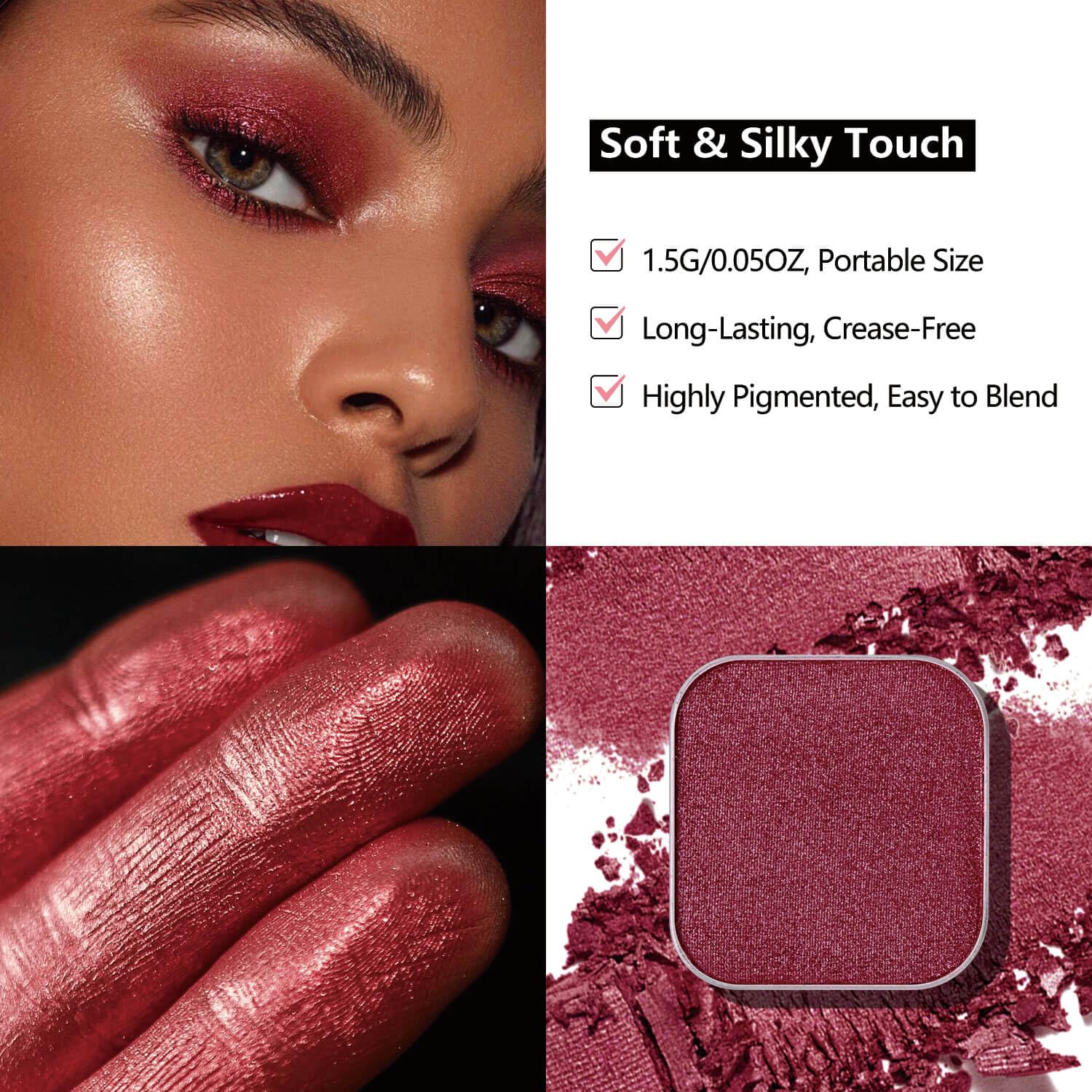 3-Color Eyeshadow Combo Pack – Matte & Shimmer Neutral Shades,Powder, Highly Pigmented, Long-Lasting, Refills Pans for Custom Magnetic Palette-BrightBean Baby