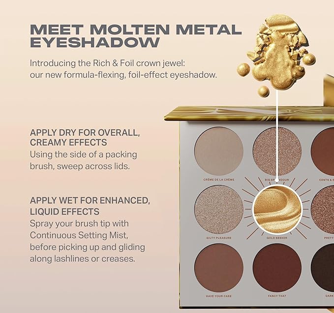 Morphe Rich & Foiled Artistry Palette - Foil-Effect Eyeshadow Palette with Matte, Shimmer & Foil Finishes - Brown & Gold Eyeshadow with Luminous Payoff - Gold Seeker (0.35 oz)-BrightBean Baby