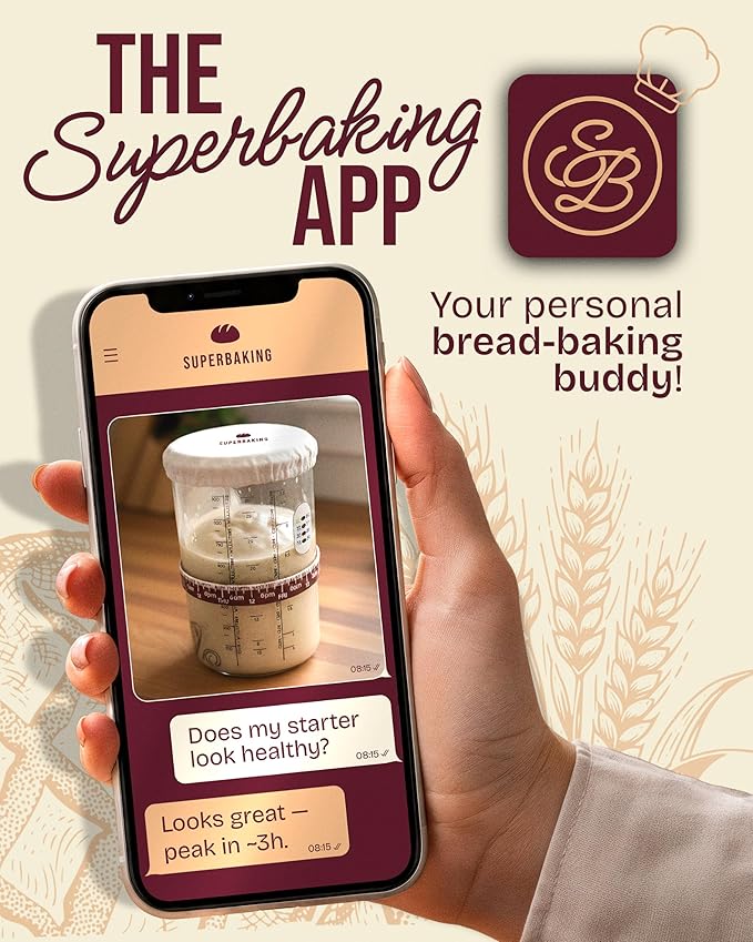 Superbaking Banneton Bread Proofing Basket, Sourdough Bread Baking Supplies, Round 9 Inch Sourdough Starter Kit, Proofing Basket for Baking, Bread Making Supplies Tools, Banneton Basket Gift Set