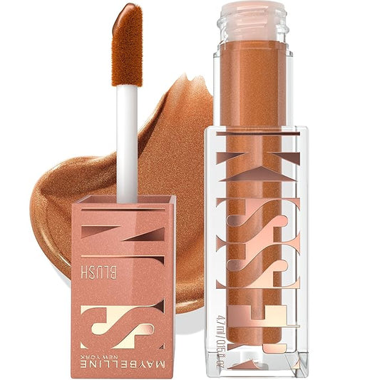 Maybelline Sunkisser Multi-Use Liquid Blush and Bronzer, Blendable, Longwear, Glowy Make Up, Electric Blush, 1 Count-BrightBean Baby