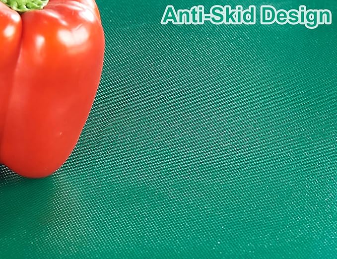 CURTA 2 Pack Green Cutting Boards for Kitchen, 20" x 14" x 0.5" Coded Plastic Commercial Chopping Board with Anti Slip Surface Dishwasher Safe