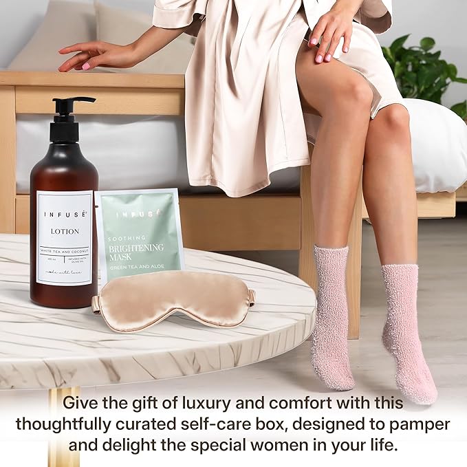 10-Piece Spa Gift Box for Women | Self-Care Set with Eye Mask, Loofa,Bath Bombs,Face Masks,Bubble Bath, Lotion, Body Wash & Bath Salt | Gift for Mom, Grandma, Wife, Bridesmaid or Loved Ones-BrightBean Baby