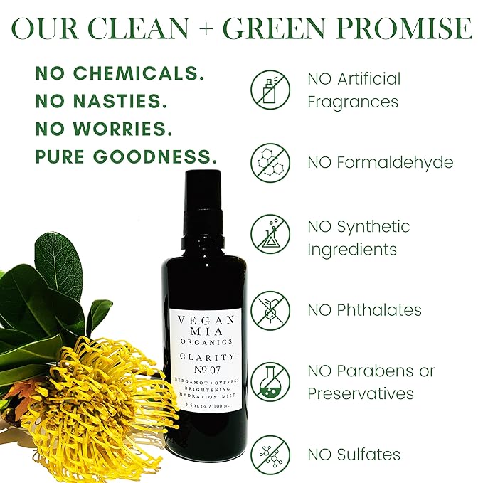 USDA Organic Clarity Balancing Face Mist - Hydrating Rose Water Facial Spray Suitable For All Skin Type Face Moisturizer, Setting Spray for Makeup & Face Primer, 3.4 oz-BrightBean Baby