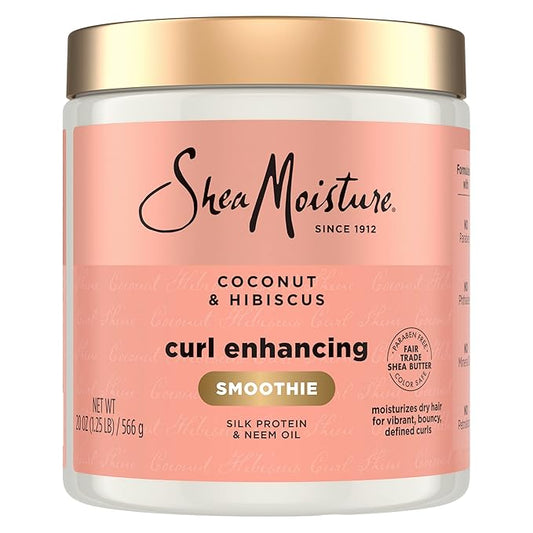SheaMoisture Curl Enhancing Smoothie Hair Cream Coconut and Hibiscus for Thick, Curly Hair Sulfate Free and Paraben Free Curl Cream 20 oz-BrightBean Baby