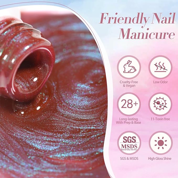 Born Pretty Cat Magnetic Eye Gel Nail Polish Rainbow Aurora Cat Magnetic Gel Polish Pink Green Blue Yellow Glitter Holographic Cat Magnetic Eye Gel Manicure Nail Art DIY, Firefly Aurora Series 6PCS-BrightBean Baby