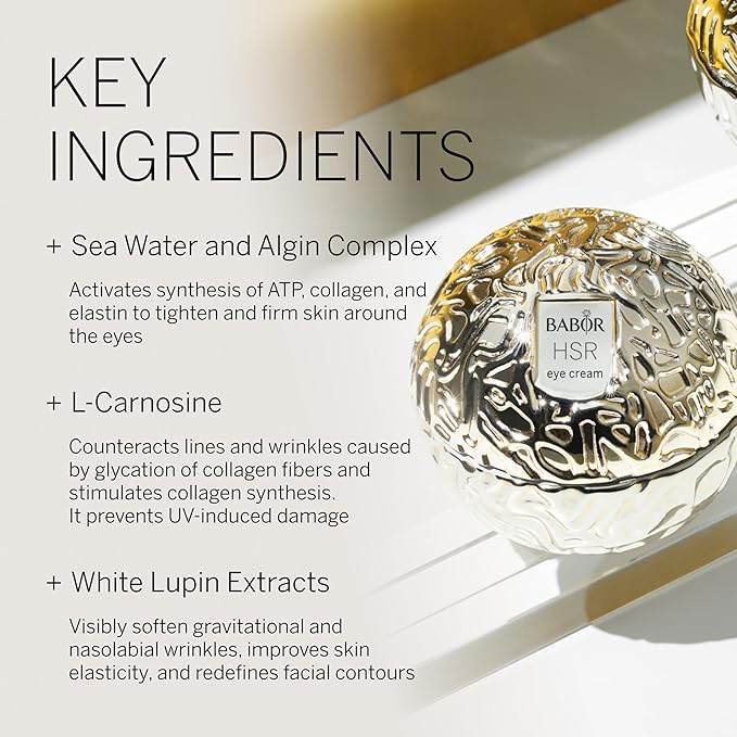 BABOR HSR Lifting Eye Cream, Anti Aging Eye Cream Instantly Minimizes Wrinkles Bags & Dark Circles, Eyelid Cream, Infused with Collagen to Smooth and Firm Under Eye, 1 oz-BrightBean Baby