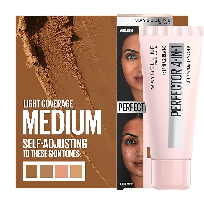 Maybelline Instant Age Rewind Instant Perfector 4-In-1 Matte Makeup, 03 Medium, 1 Count-BrightBean Baby