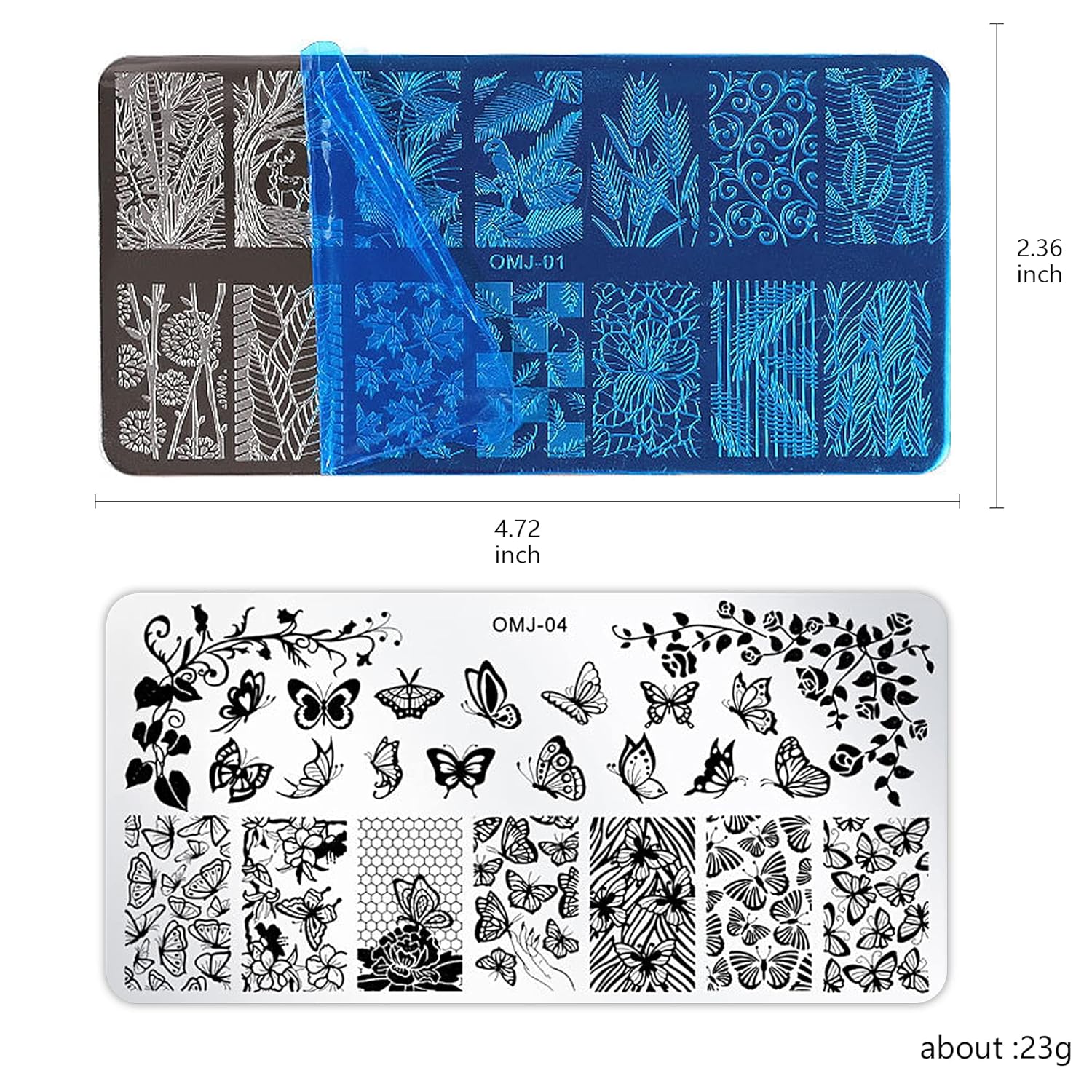 AddFavor Nail Stamper Kit 6pcs Flower Lace Nail Art Stamping Plate Butterfly Leaf Geometry Template with Silicone Nail Stamper and Scraper for Women Girls DIY Fingernail Manicure Stencils Tools-BrightBean Baby