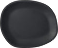 Carlisle FoodService Products Ridge Resuable Plastic Platter Oblong Platter for Home and Restaurant, Melamine, 13 Inches, Slate