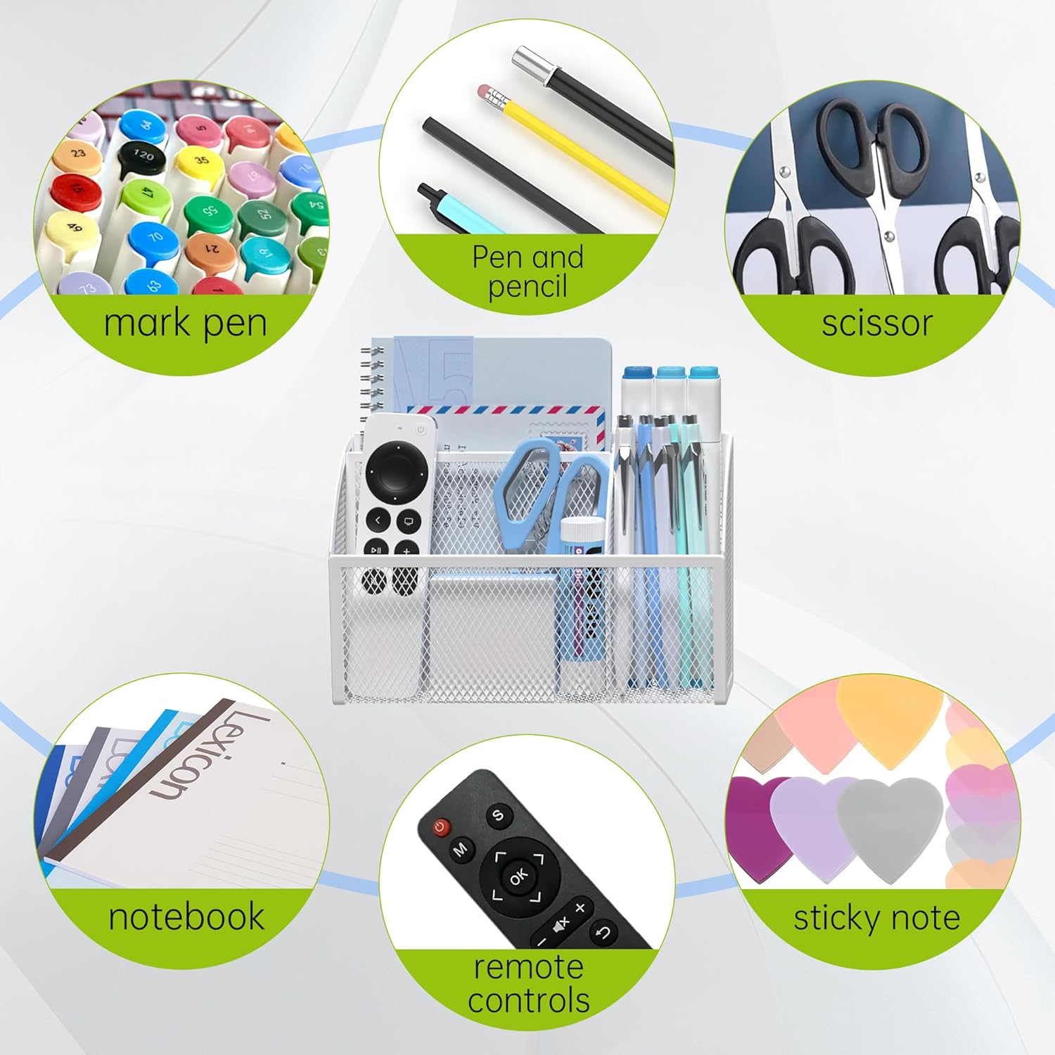 YINGHUA Strong Magnetic Pen Holder for Whiteboard and Refrigerator 3 Compartments Metal Mesh Organizer Space Saving Shelf for Office School Home and Locker - White-BrightBean Baby