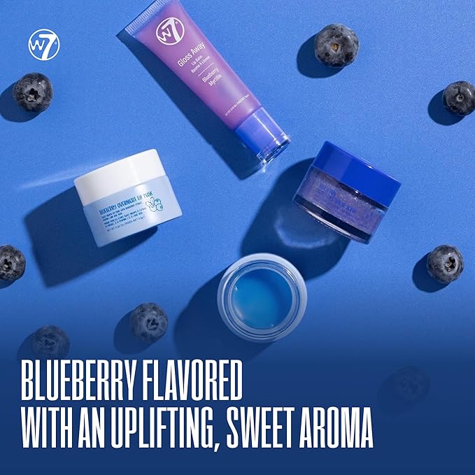 W7 Sweet Dreams Lip Care Trio - 3 Piece Set - Overnight Lip Mask, Lip Balm & Lip Scrub - Blueberry-BrightBean Baby
