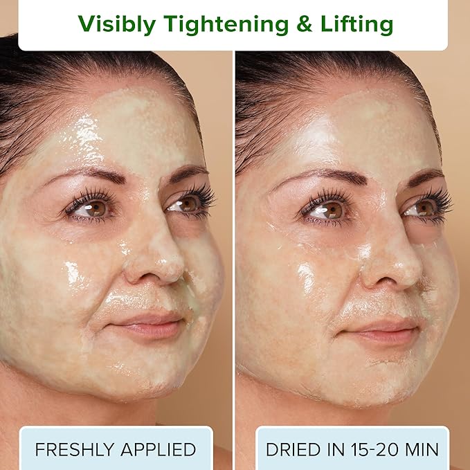 Ebanel Collagen Peptides Wash-Off Face Mask Set, 8 Pack Instant Skin Tightening and Lifting Masks, Brightening Face Mask with Niacinamide, Glutathione, Hyaluronic Acid, Vitamin C, Cica, B5, Albumen-BrightBean Baby