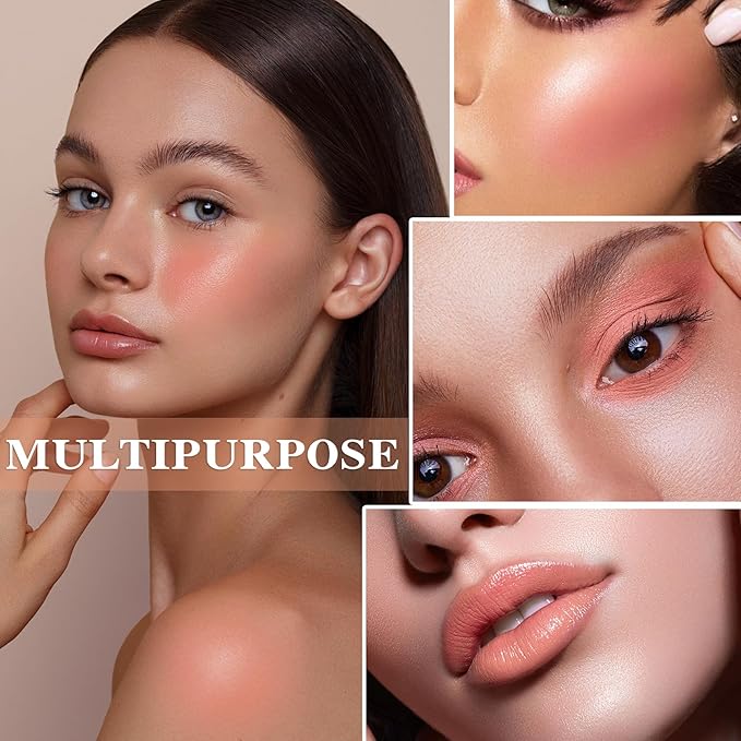Cream Blush Stick with Brush and Makeup Sponge,Waterproof Multi Cream Makeup Stick,Lightweight,Long-lasting,2 in 1 Multi Blush for Cheeks & Lip Tint & Eyeshadow K