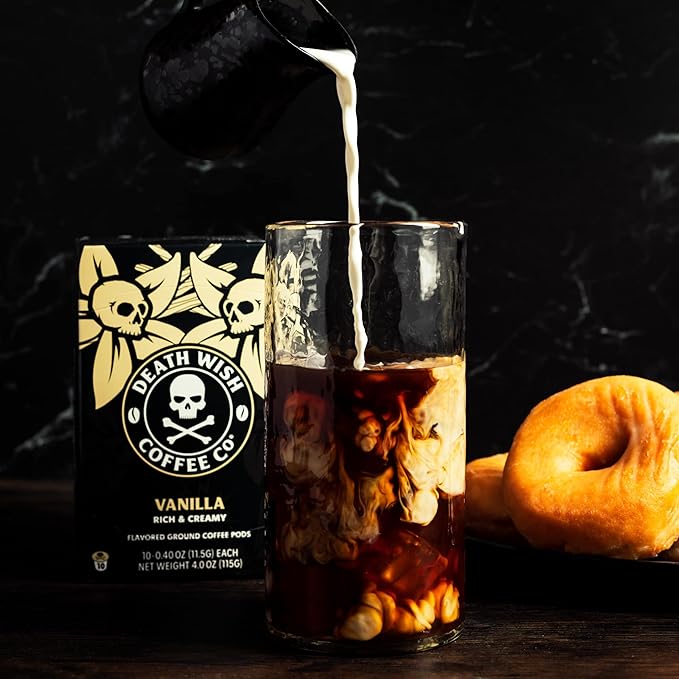 Death Wish Coffee, Single Serve Coffee Pods - Vanilla Pods (10 Count)