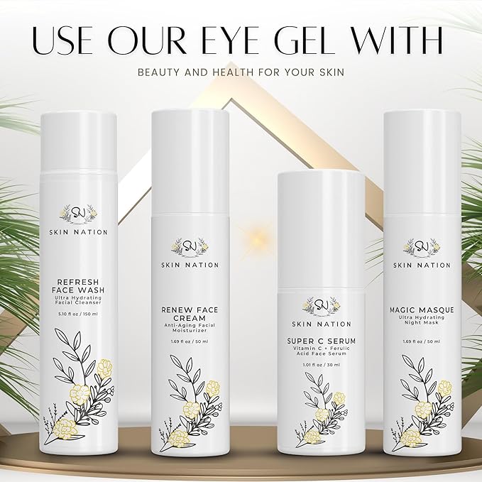 Revitalizing Under Eye Cream, Under Eye Brightener with Plant Based Actives that Boosts Collagen, Eye Cream for Dark Circles Diminishes Fine Lines and Creates Firm Radiant Skin, Eye Cream Anti Aging-BrightBean Baby