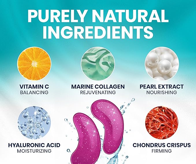 Stylia Under Eye Patches for Puffy Eyes and Dark Circles (12 Pairs) - Marine Collagen Under Eye Mask with Vitamin C, Hyaluronic Acid, Pearl Extract - Eye Masks for Dark Circles and Puffiness-BrightBean Baby
