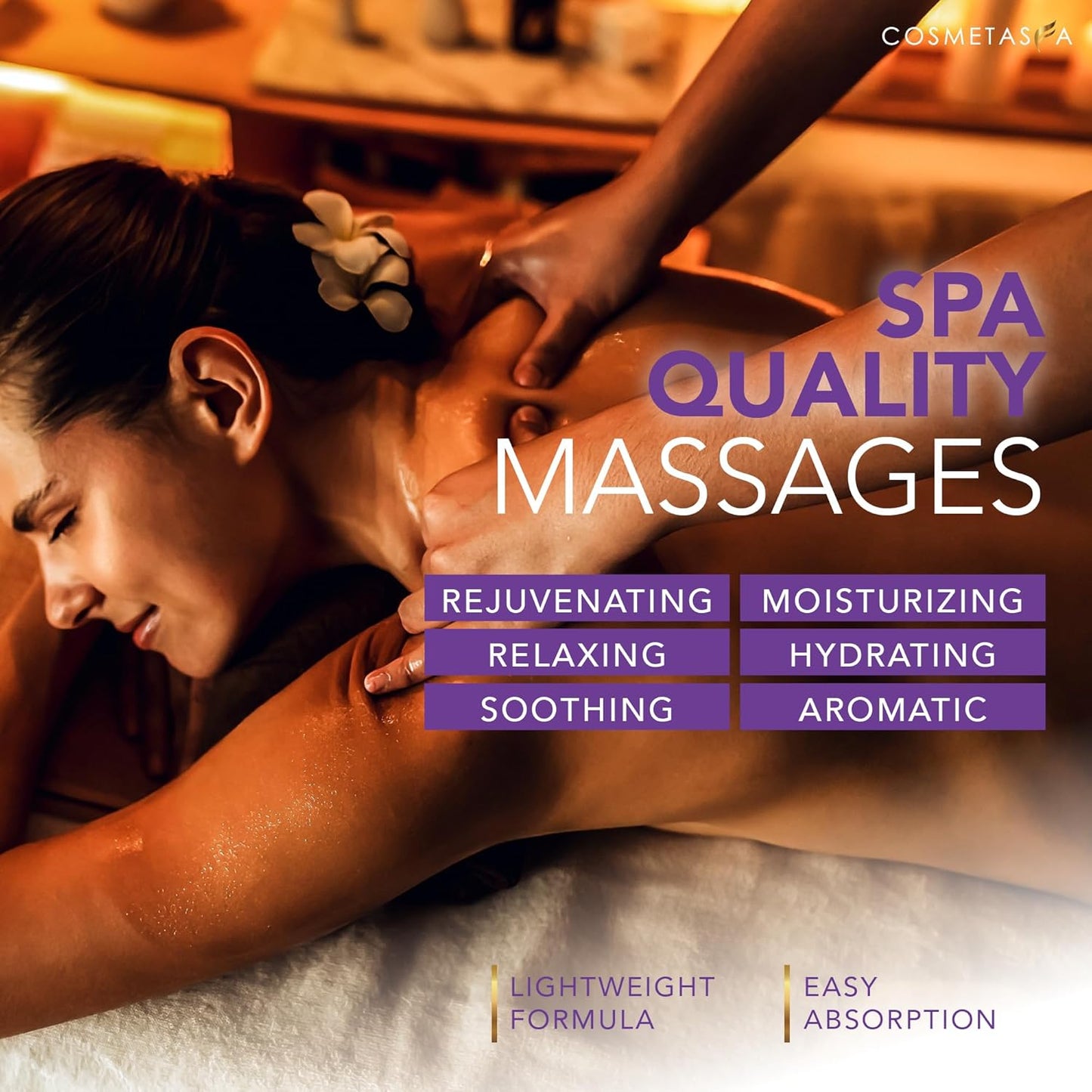 Cosmetasa Lavender Massage Oil for Massage Therapy - All Natural, Cruelty-Free & Spa Quality Skin Therapy Oil, Calming & Soothing Care - Lavender, Geranium & Grapeseed Oil (16.9 oz)-BrightBean Baby