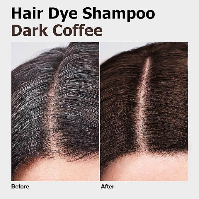 Hair Dye Shampoo, Gray Hair Coverage Dye Shampoo, Hair Color Shampoo for All Hair Types, Champu Para Canas, Suitable for Home and Salon (Dark Coffee)-BrightBean Baby