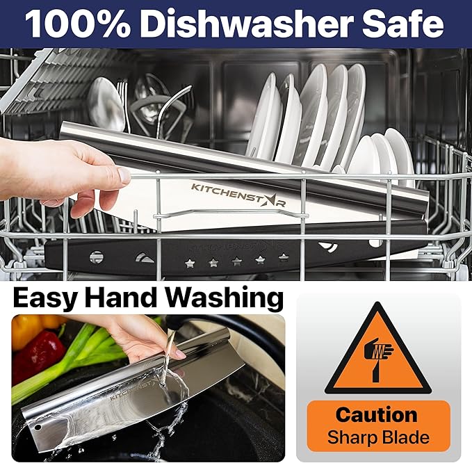 KitchenStar 16-Inch Pizza Cutter Rocker Blade - Sharp Stainless Steel Slicer Knife, Protective Cover, Dishwasher Safe, Large - Professional Pizza Oven Accessories