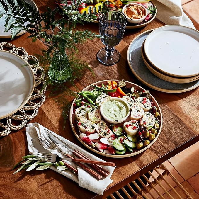 Portmeirion Minerals 10.5" Dinner Plate, Rose Quartz - Modern Stoneware Plate, Artisan-Crafted with Gentle Curves, Durable & Stylish for Dining, Microwave & Dishwasher Safe - Made in Portugal