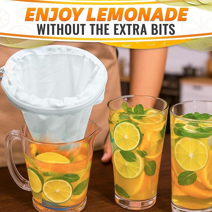 5.3" Large Thai Tea Strainer - Ultra Fine Mesh Сloth Strainer, with Stainless Steel Handle, Reusable, Easy to Clean - Coffee & Tea Filter Suitable for Milk, Juice, Vine & Сottage Сheese Filtering