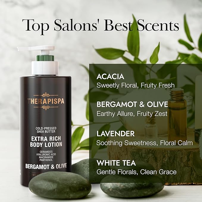 Scented Body Lotion for Women – Refreshing Moisturizer with Shea Butter, Ceramides & Panthenol to Revive & Nourish Dry Skin – Used by All Genders (Bergamot & Olive, 17.0 fl oz)-BrightBean Baby