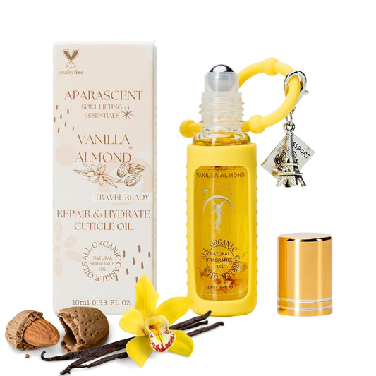 Vanilla Almond Organic Nail Cuticle Oil Pen with Jojoba, Coconut MCT, and Rosehip for Nail Hydration, Growth & Strength, Travel Size Keychain(0.34 Fl Oz)-BrightBean Baby