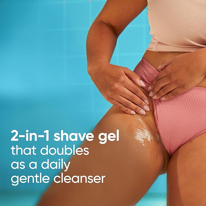 Gillette Venus for Pubic Hair and Skin Shaving Set, Women’s Razor, 1 Handle + 2 Blade Refills + 2-in-1 Cleanser-BrightBean Baby