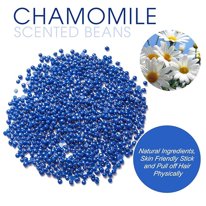 Hard Wax Beads for Hair Removal, Yovanpur Wax Beads for Sensitive Skin, Har Wax Beans for Coarse Hair, Waxing beads for Face, Eyebrow, Body, Bikini, Brazilian At Home 300g (10 Oz)/bag (Blue)-BrightBean Baby